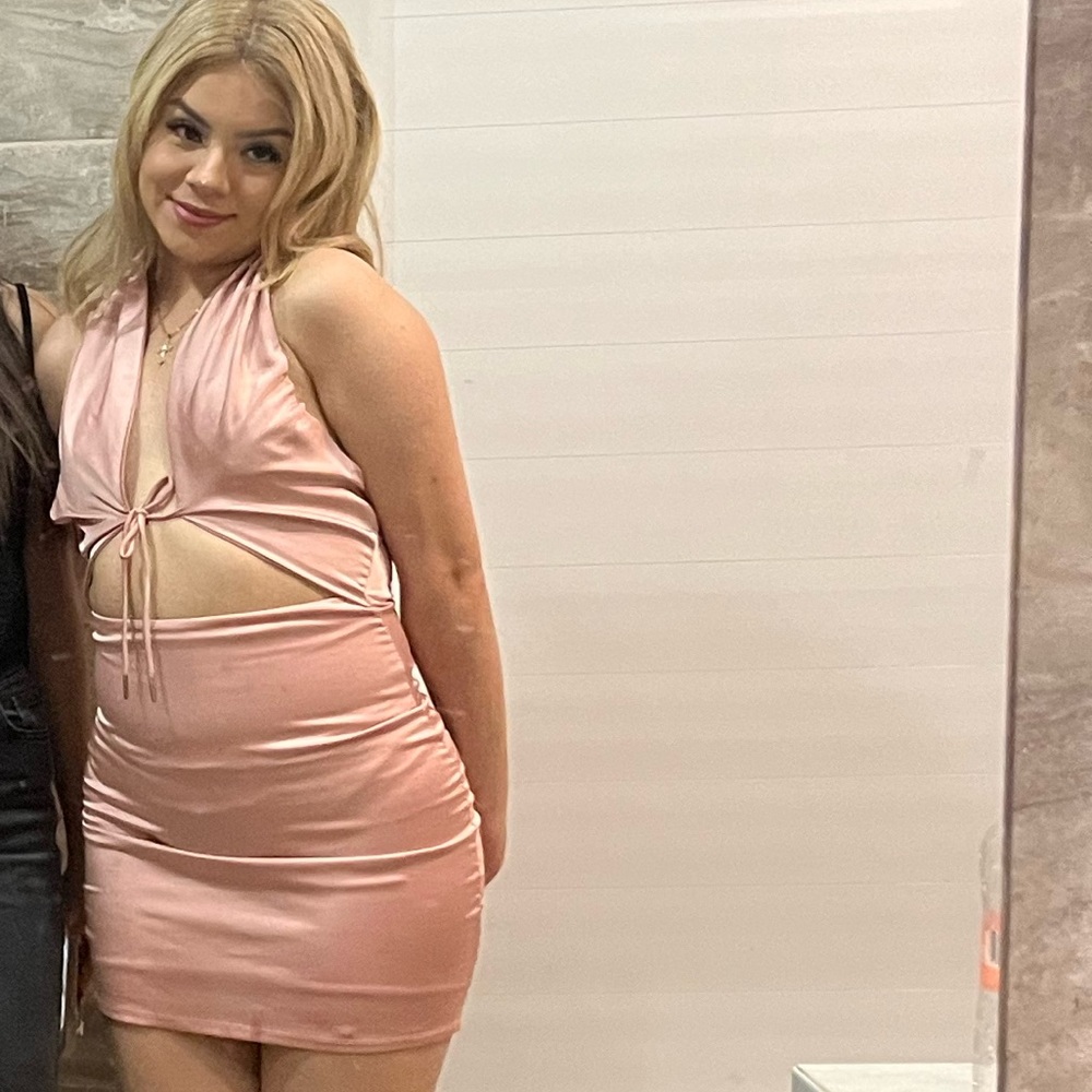 Pink mini dress